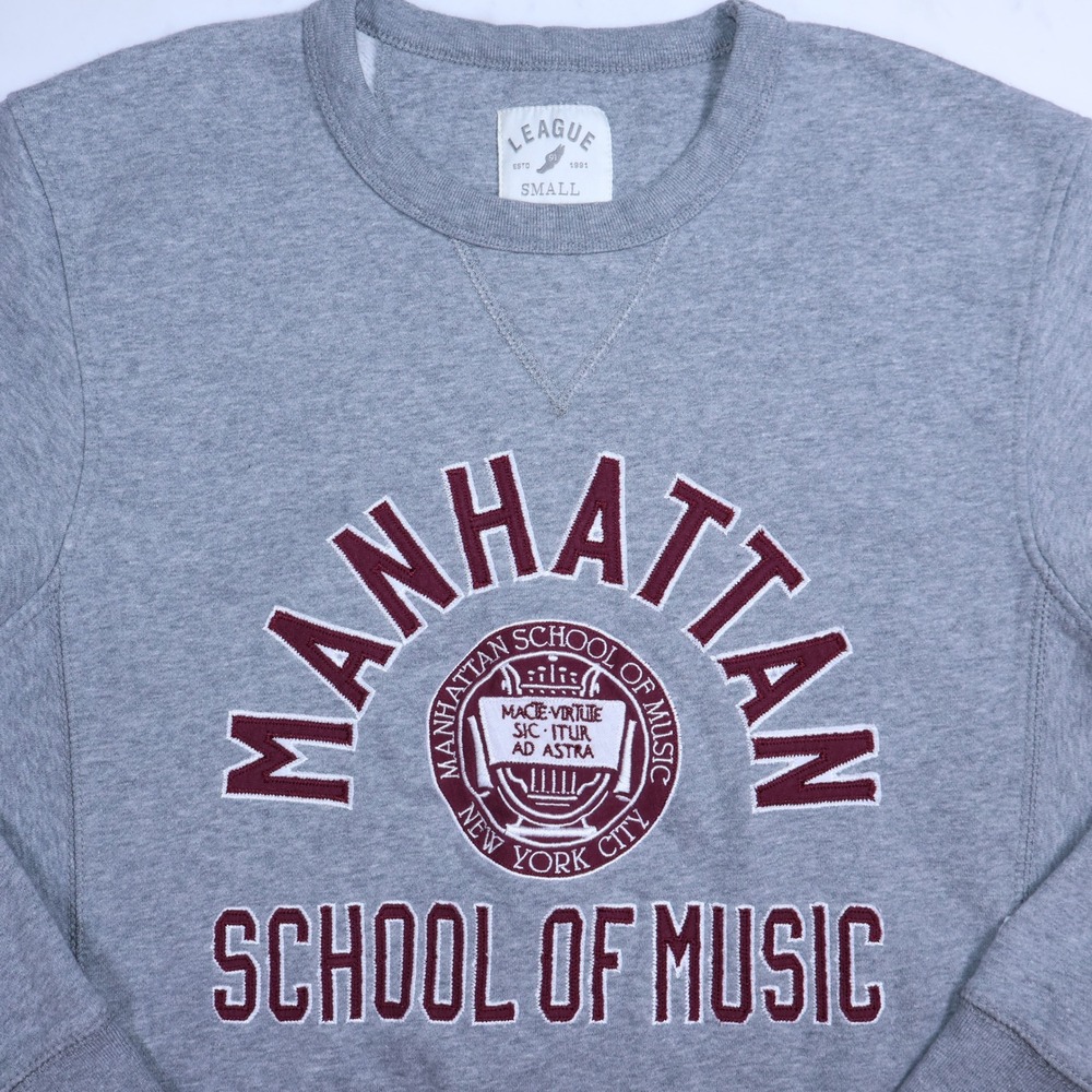 League Manhattan School of Music MSM Sweatshirt Small Gray SF150 Victory Grey